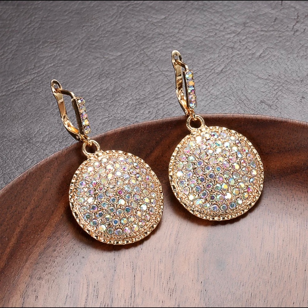 New Big Colorful Crystal Drop Earrings